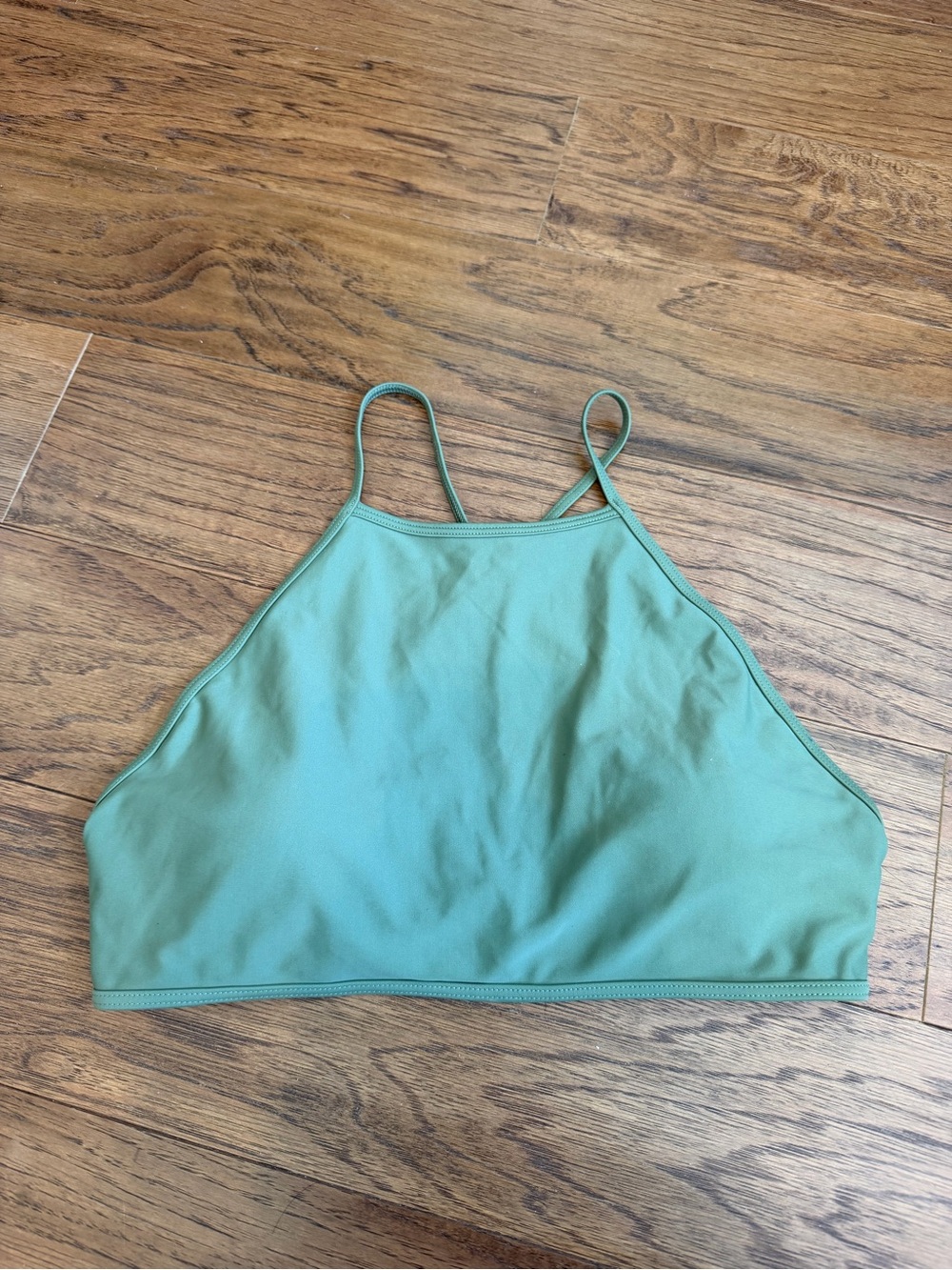 Aerie Women’s High Neck Open Back Bikini Swim Top in Army Green